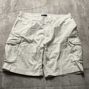Polo Ralph Lauren Cargo Shorts Mens 46B White Gellar Fatigue Chino Relaxed